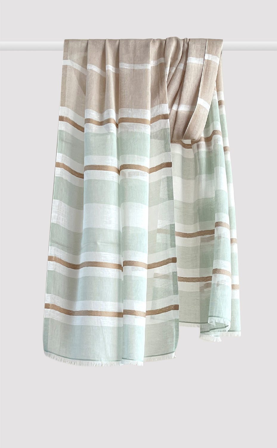 Khaki Cotton Linen Stole