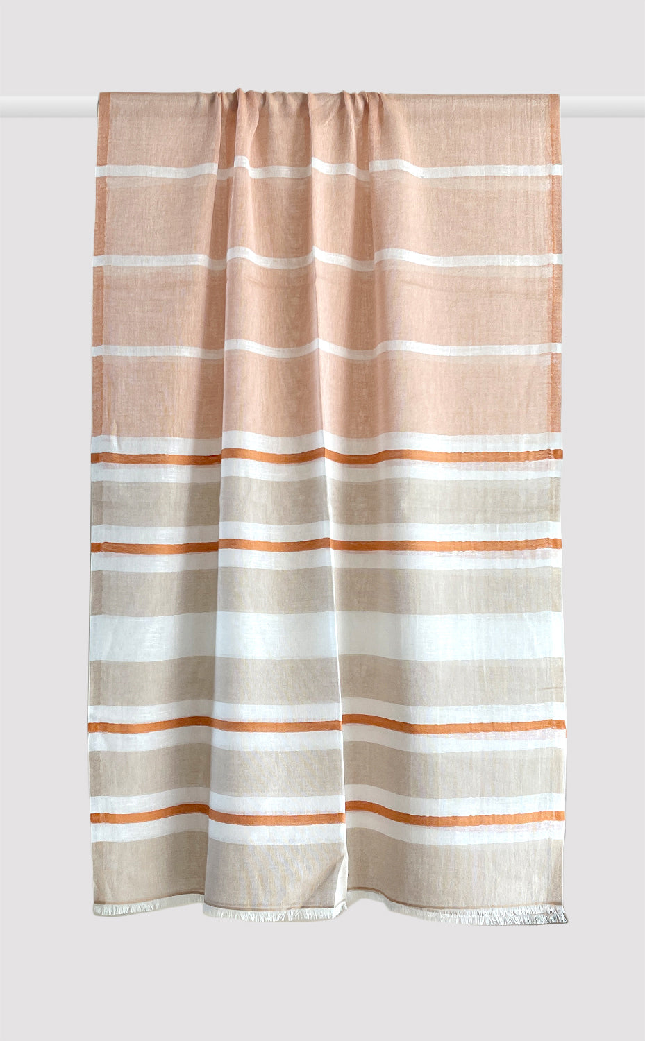 Apricot Rust Cotton Linen Stole