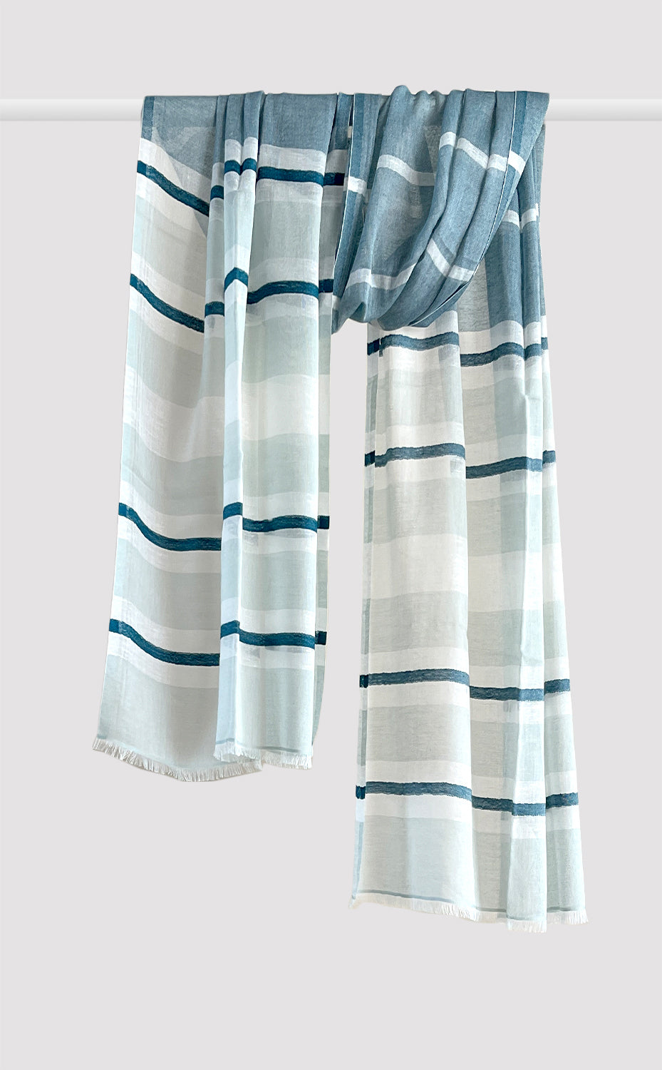 Teal Green Cotton Linen Stole