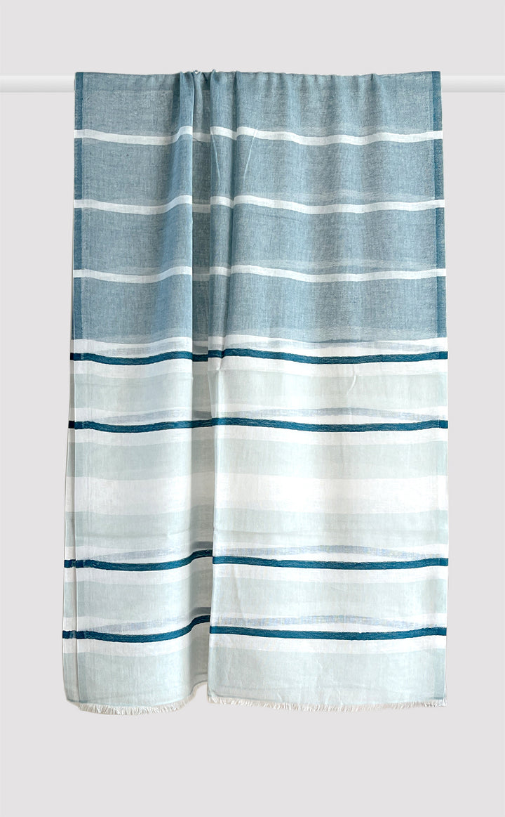 Teal Green Cotton Linen Stole