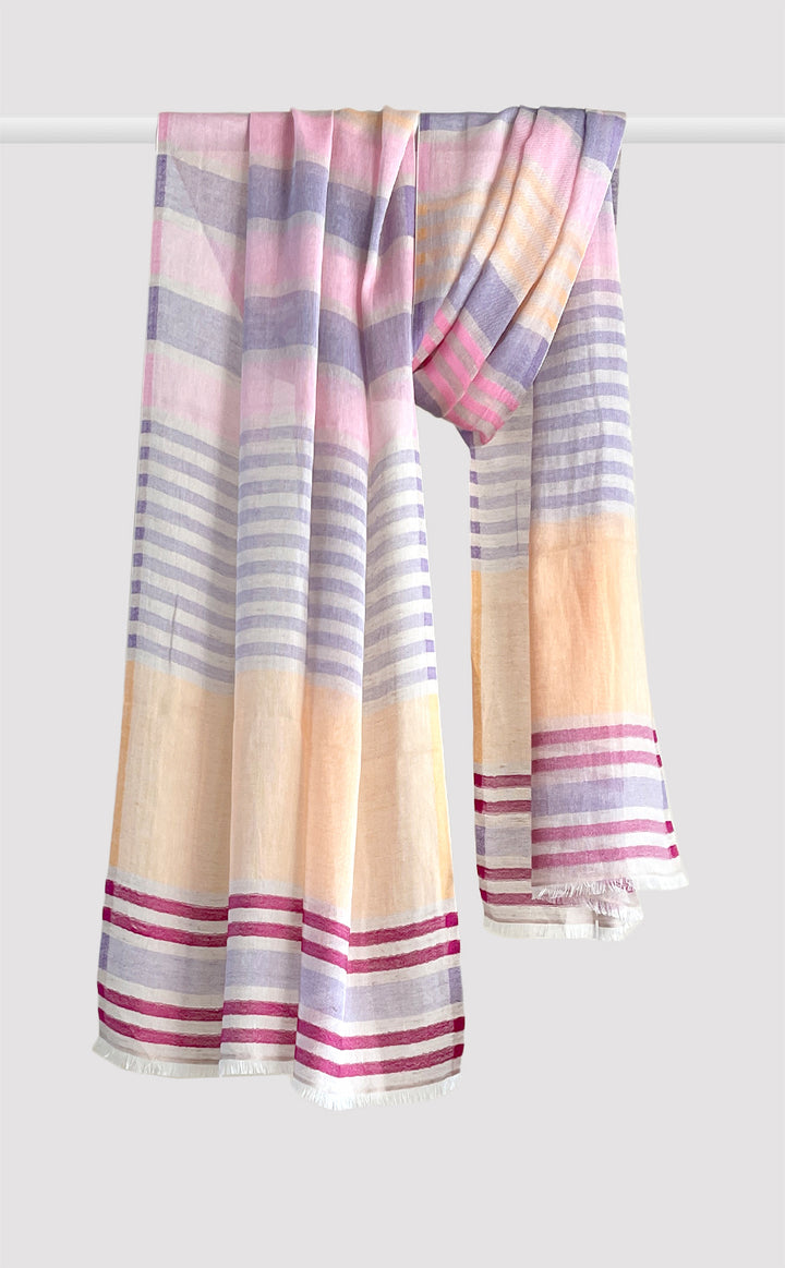 Pink Cotton Linen Stole