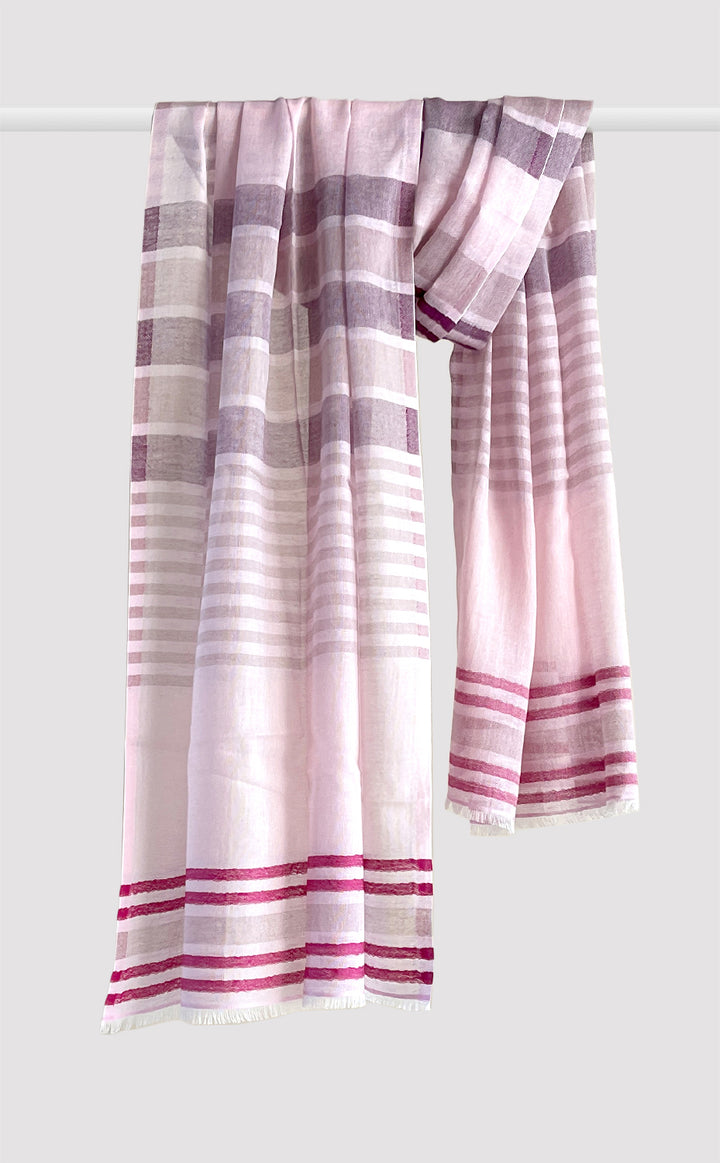 Mauve Cotton Linen Stole