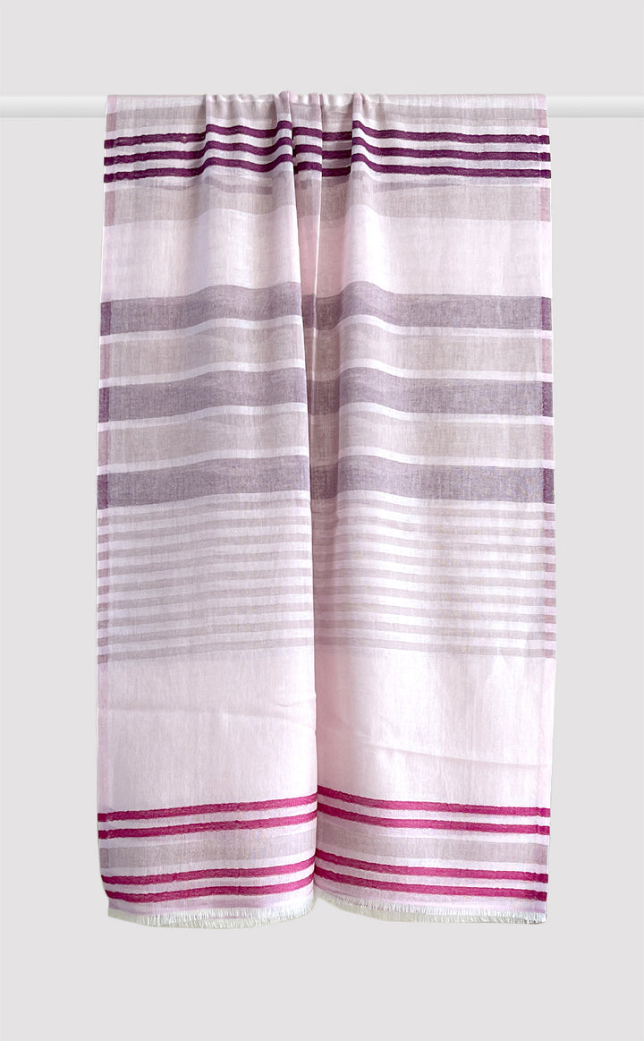 Mauve Cotton Linen Stole