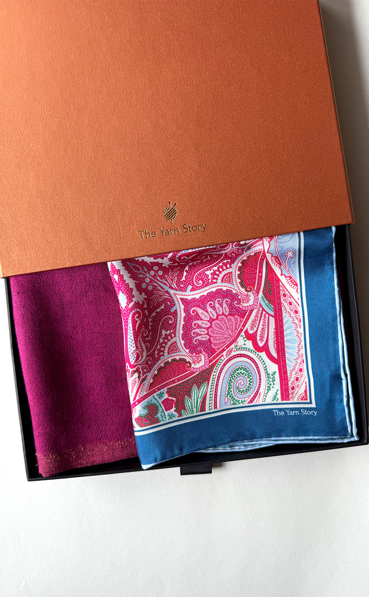 Fuchsia Paisley His Her Set