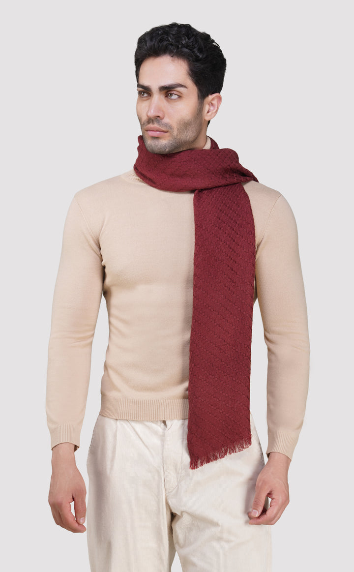 Maroon Woven Muffler