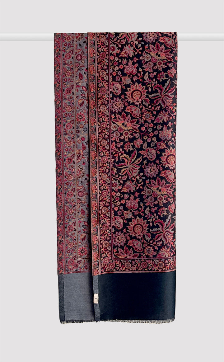Siyah Reversible Kani Stole