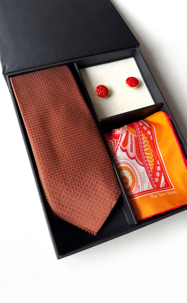 Saffron Tie Set for Him