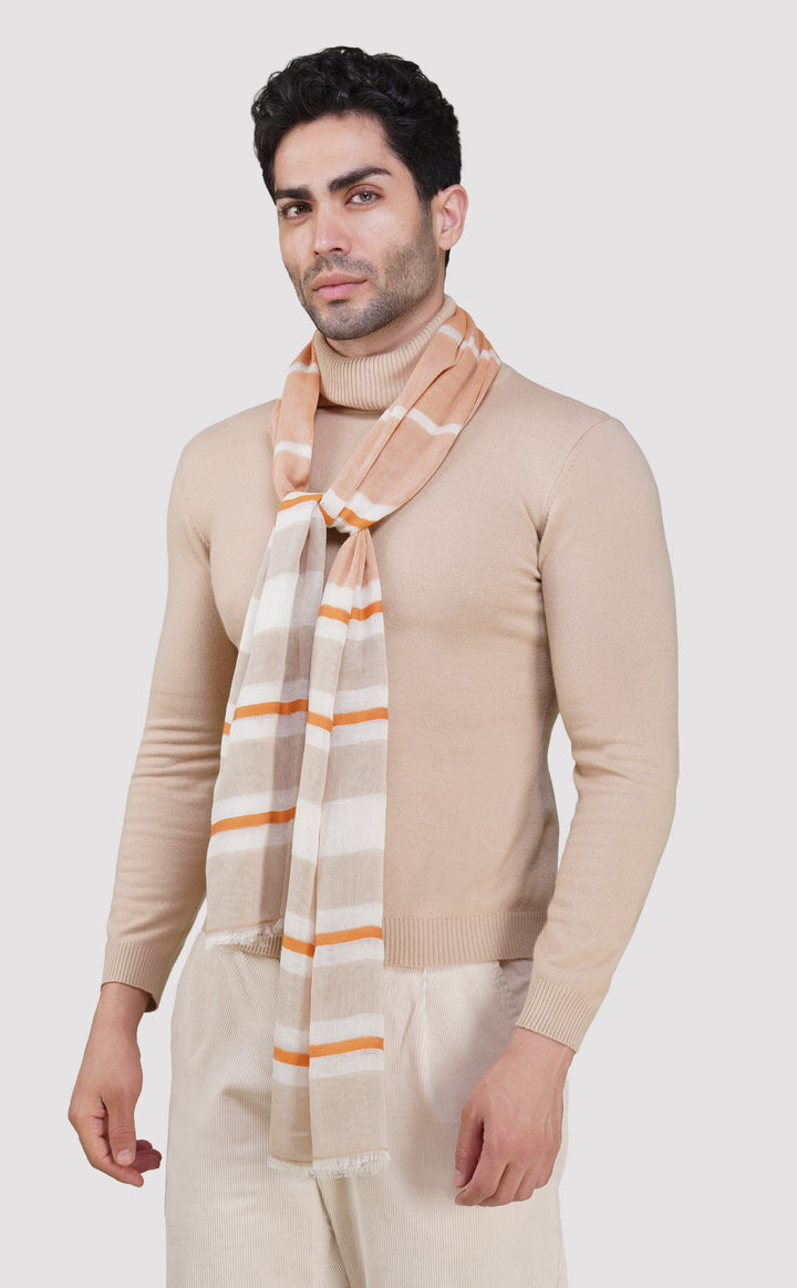Apricot Rust Cotton Linen Stole
