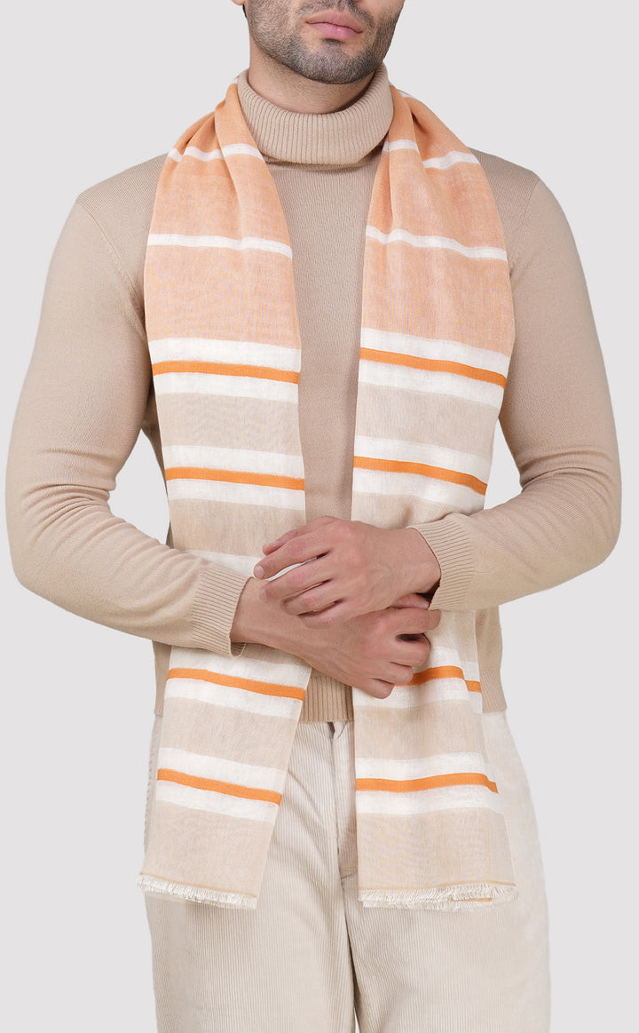 Apricot Rust Cotton Linen Stole