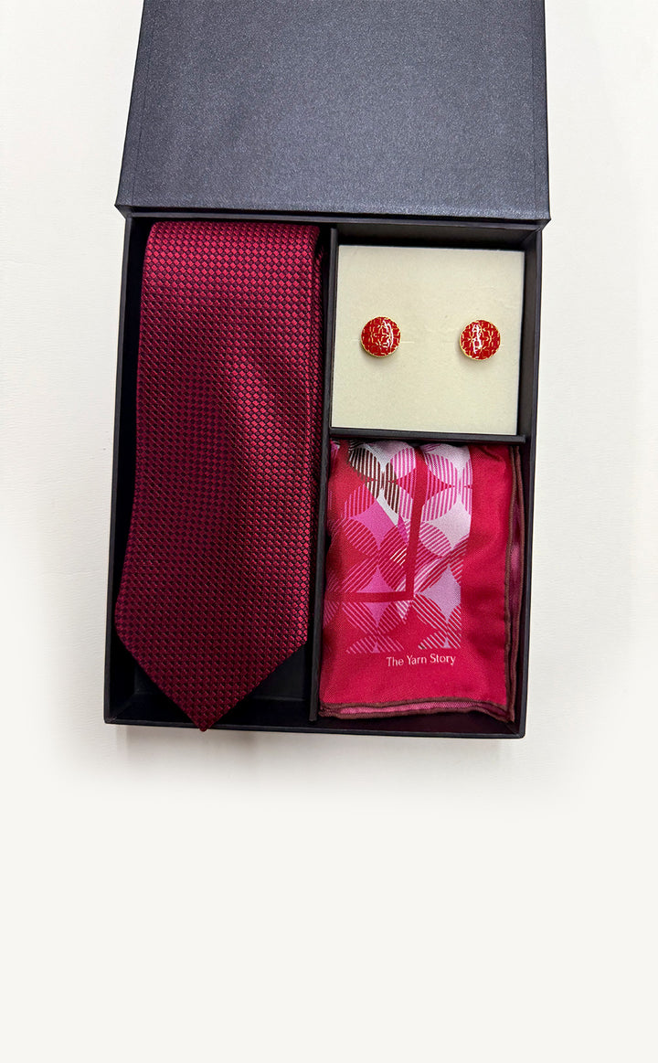 Burgundy Tie Set for Him