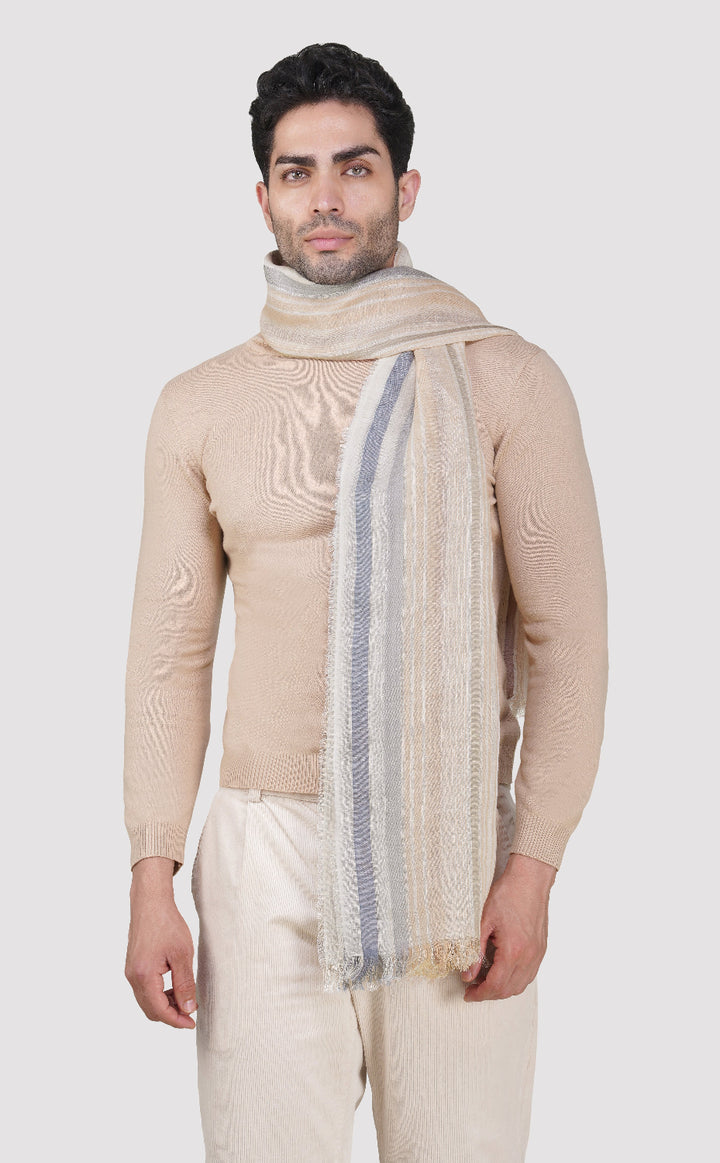 Airy Stripe Linen Silk Stole