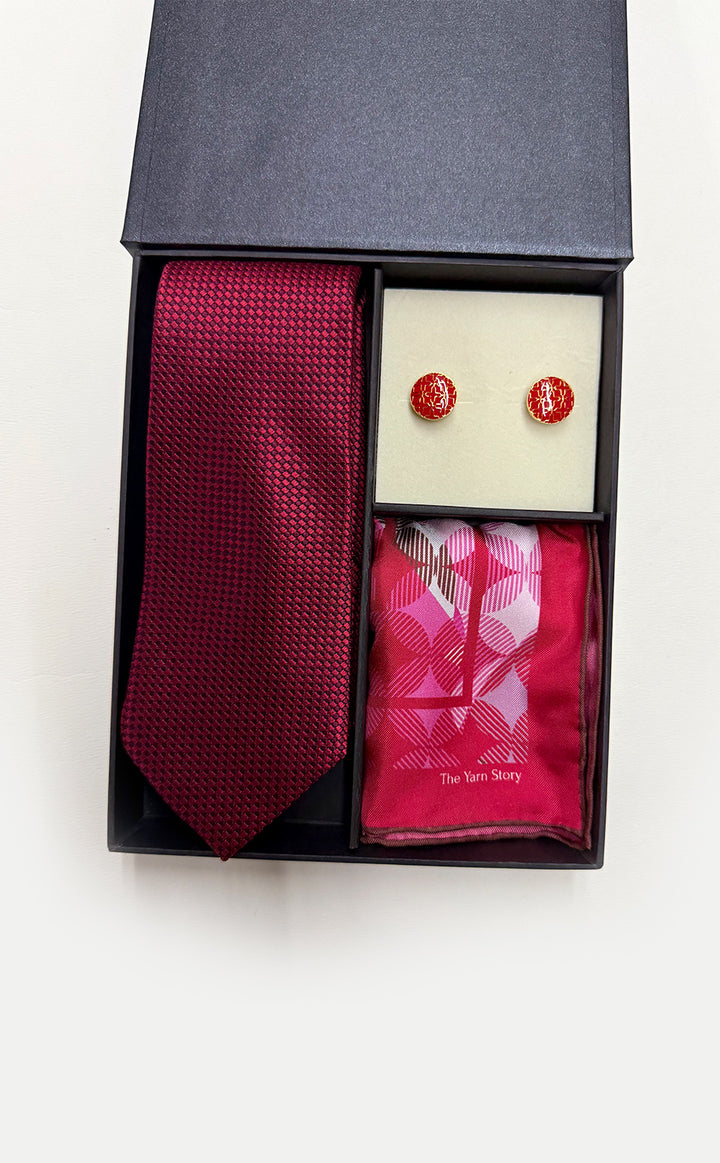 Burgundy Tie Set for Him