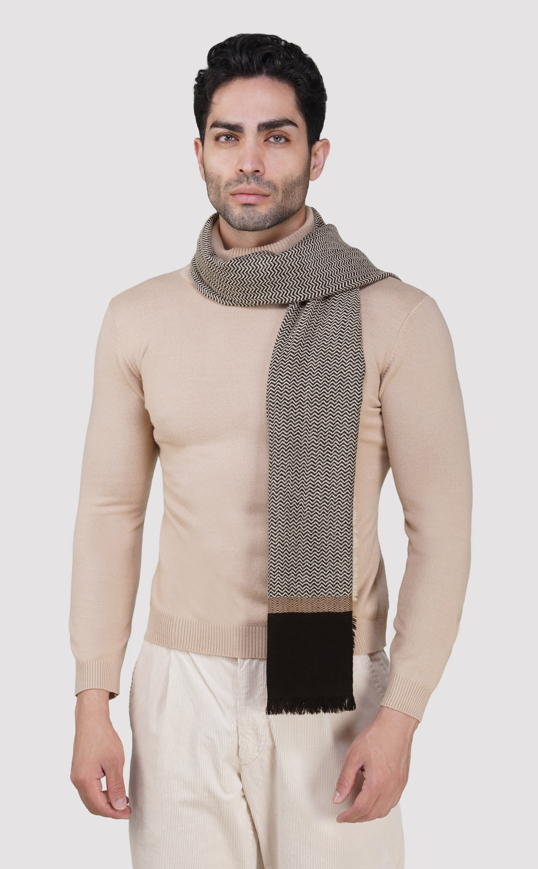 Textured Twilight Chevron Wool Muffler