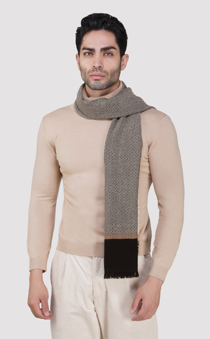 Textured Twilight Chevron Wool Muffler