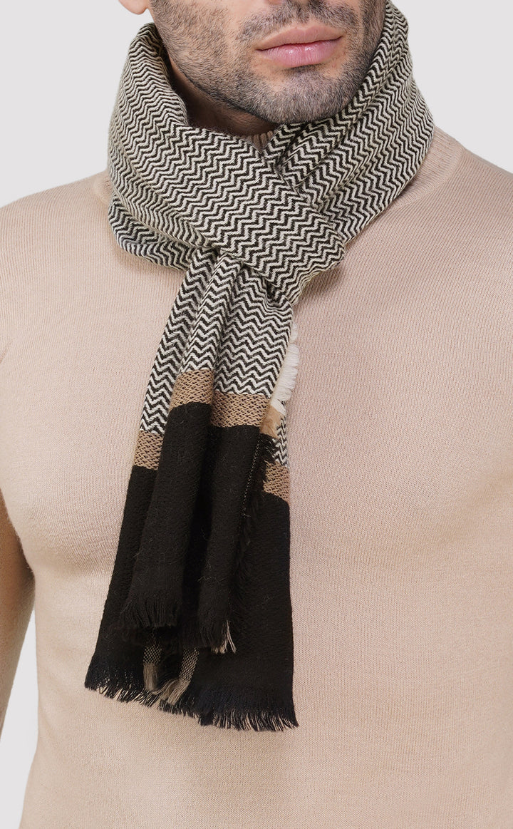 Textured Twilight Chevron Wool Muffler
