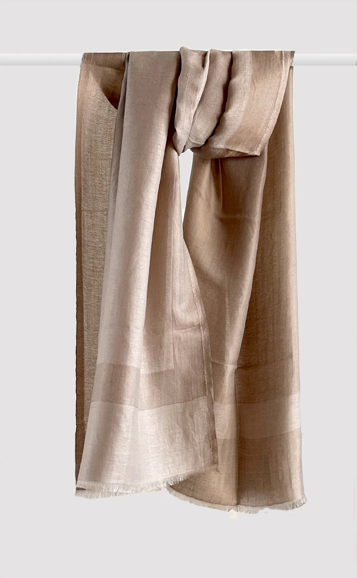 Beige Border Zari Stole