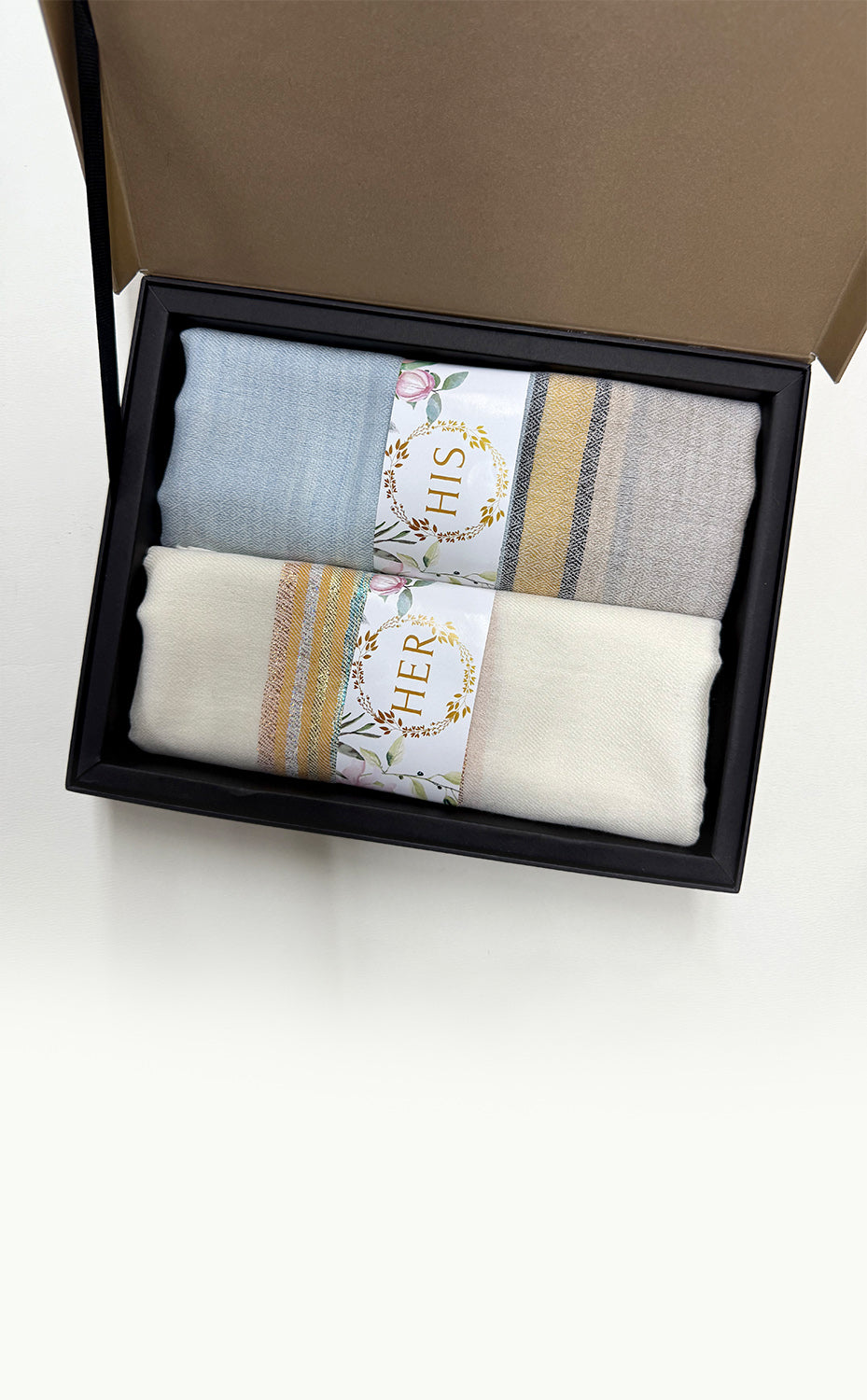 Cream Stripe His &amp; Her Set