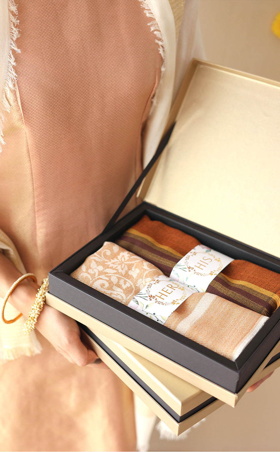 Copper Zari His Her Set