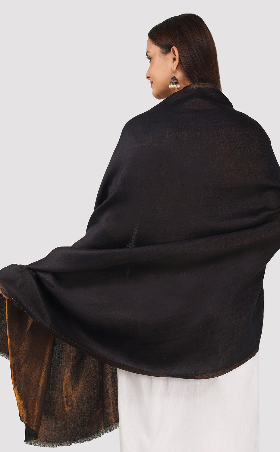 Zari Reversible Stole - Black Gold