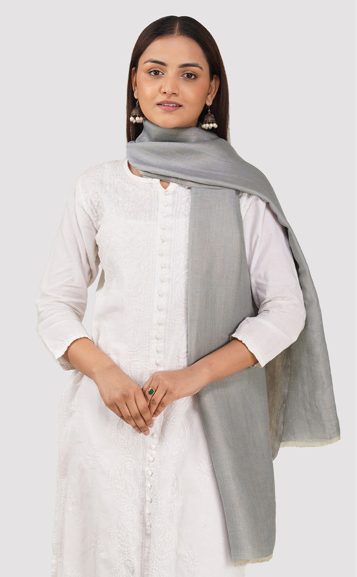 Zari Reversible Stole - Dusty Blue