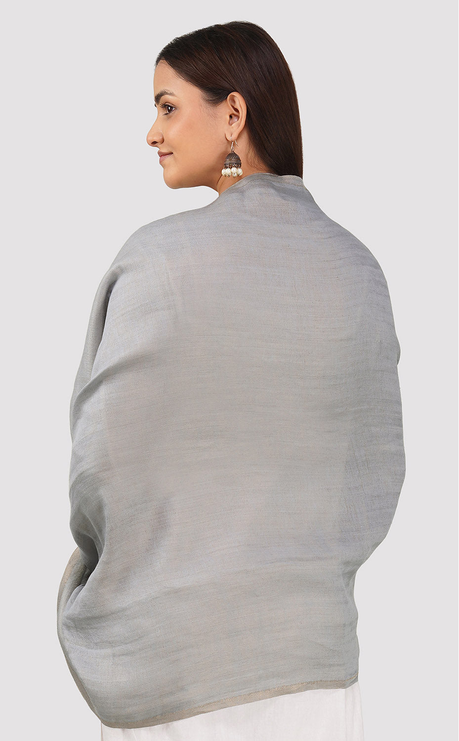 Zari Reversible Stole - Dusty Blue