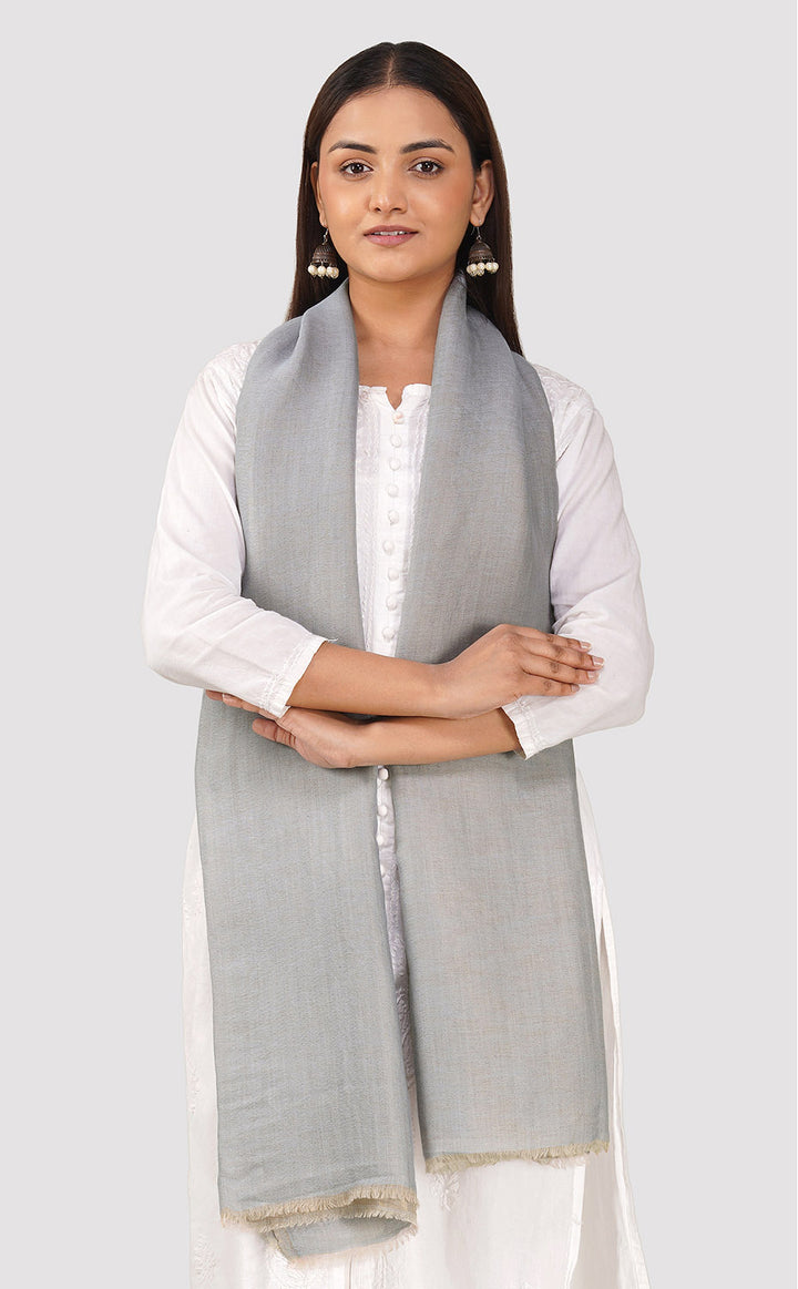 Zari Reversible Stole - Dusty Blue