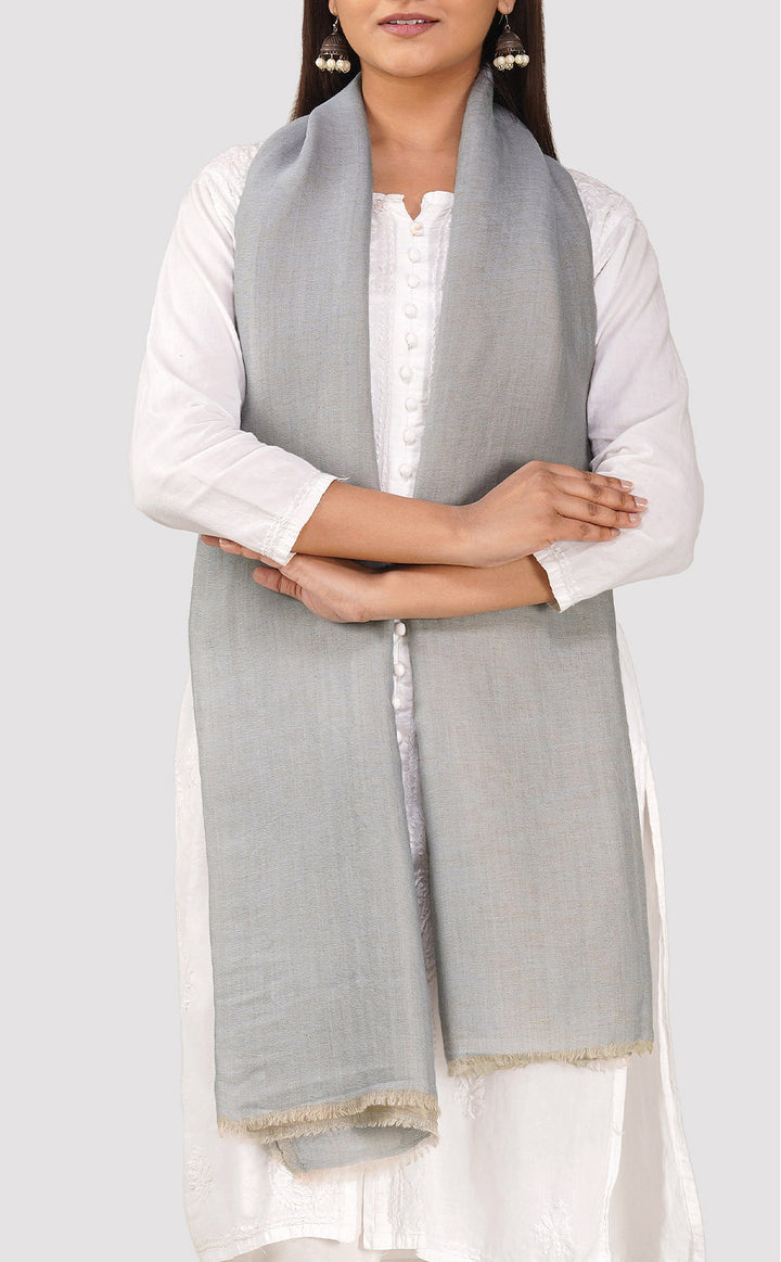 Zari Reversible Stole - Dusty Blue