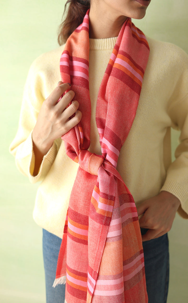 Rosewood Stripes Merino Stole