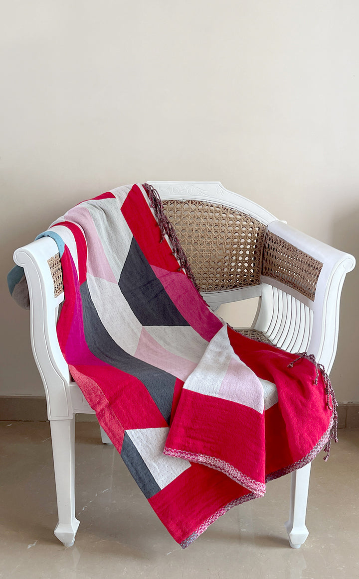 Crimson Geometric Throw