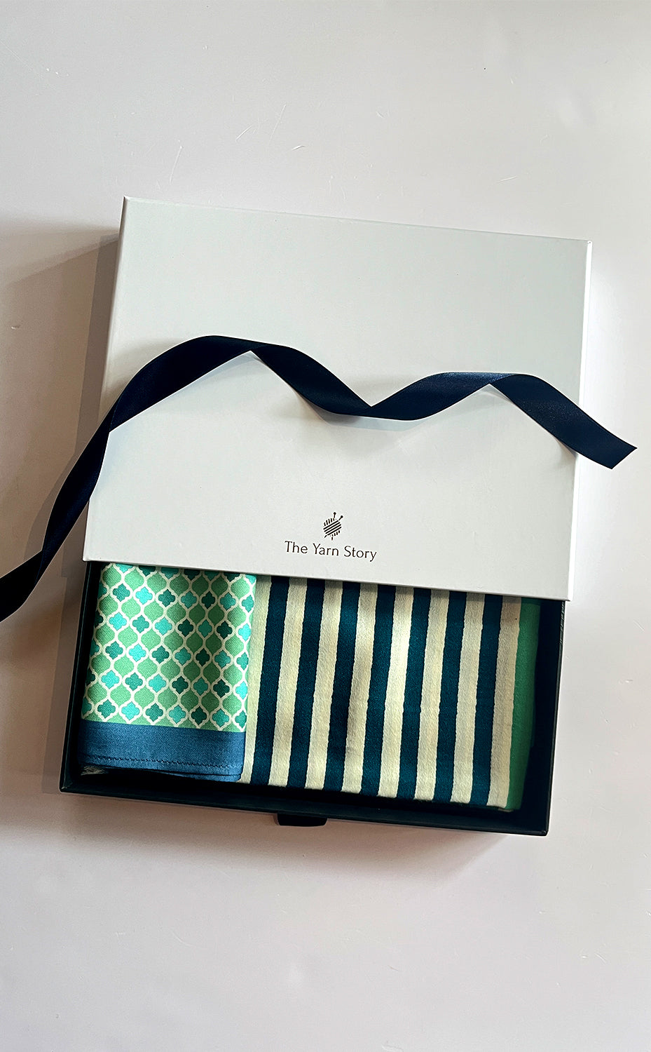 Mint Streaks Stole &amp; Pocket Square Set