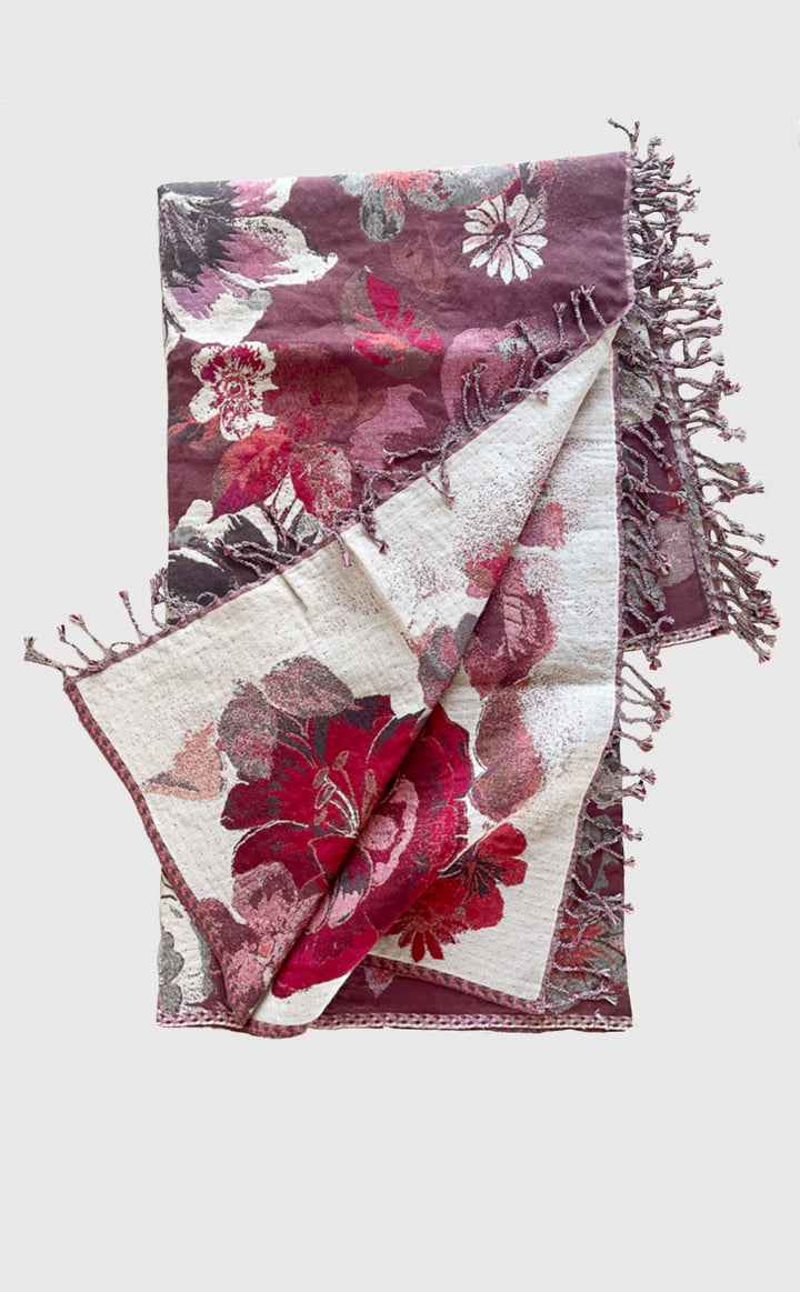 Mauve Floral Throw