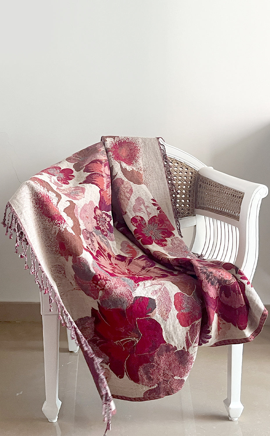 Mauve Floral Throw