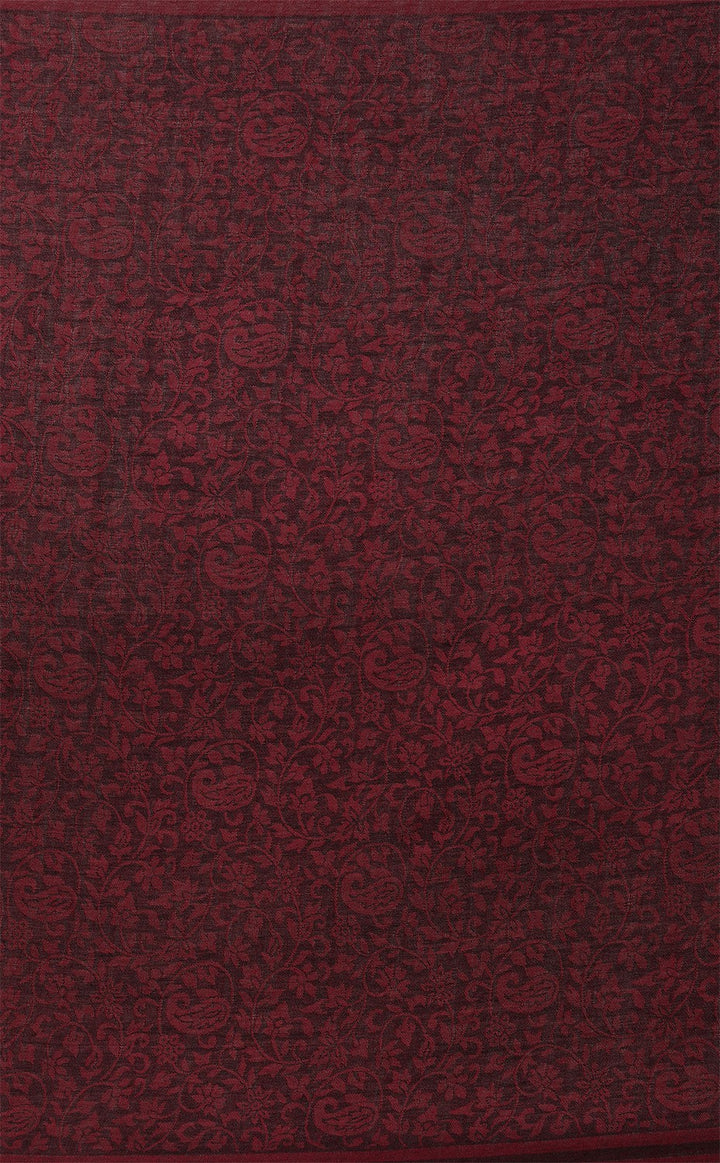 Carmine Wool Jacquard Shawl