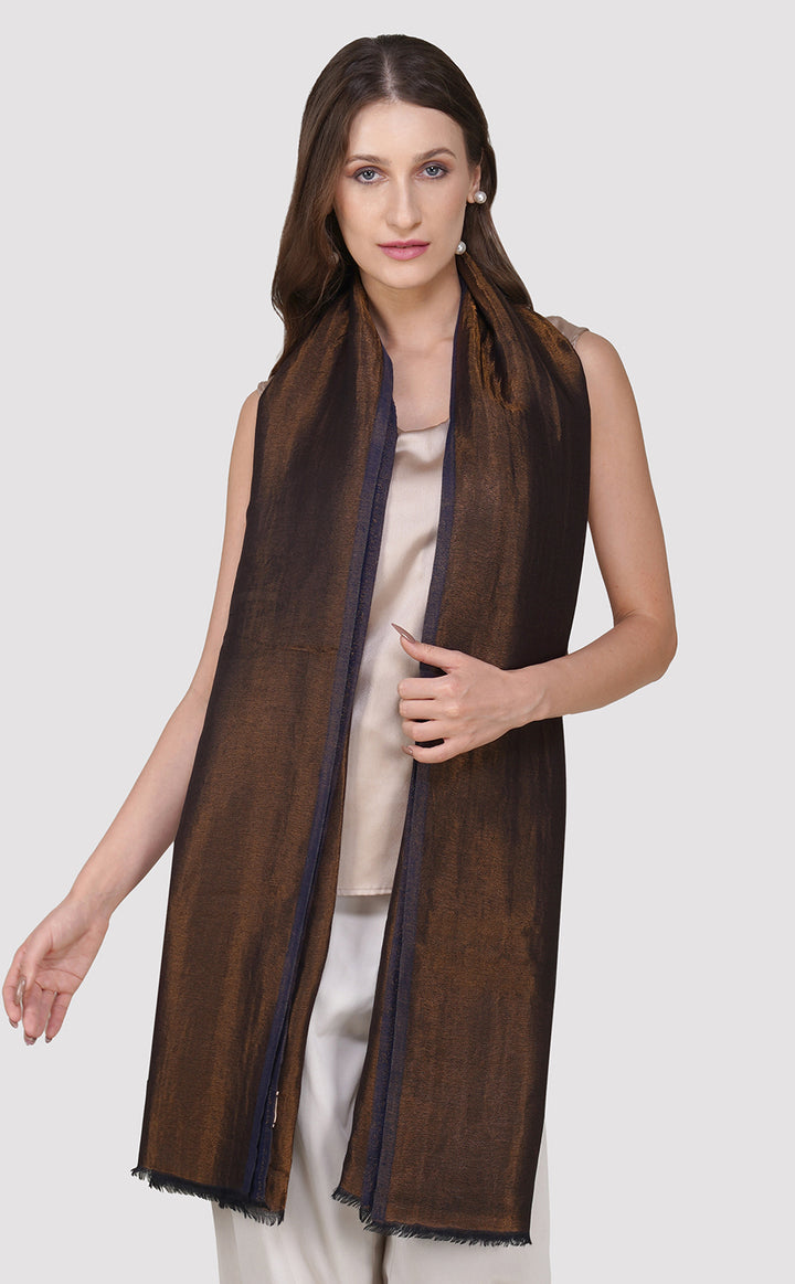 Zari Reversible Stole - Indigo