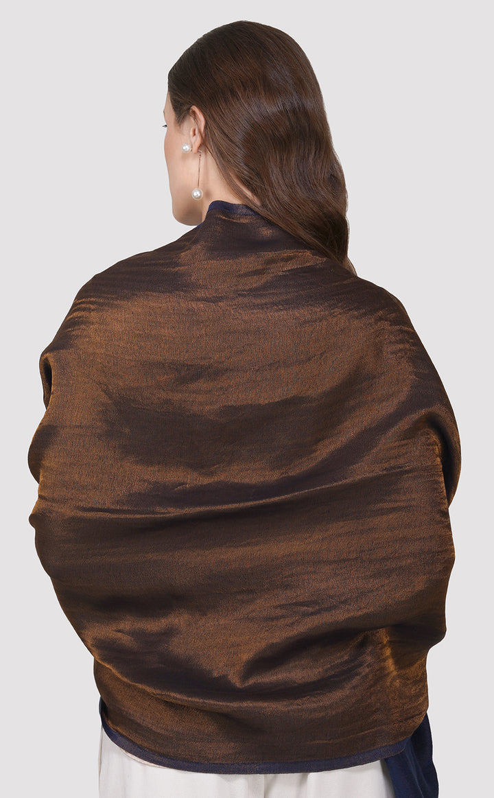 Zari Reversible Stole - Indigo