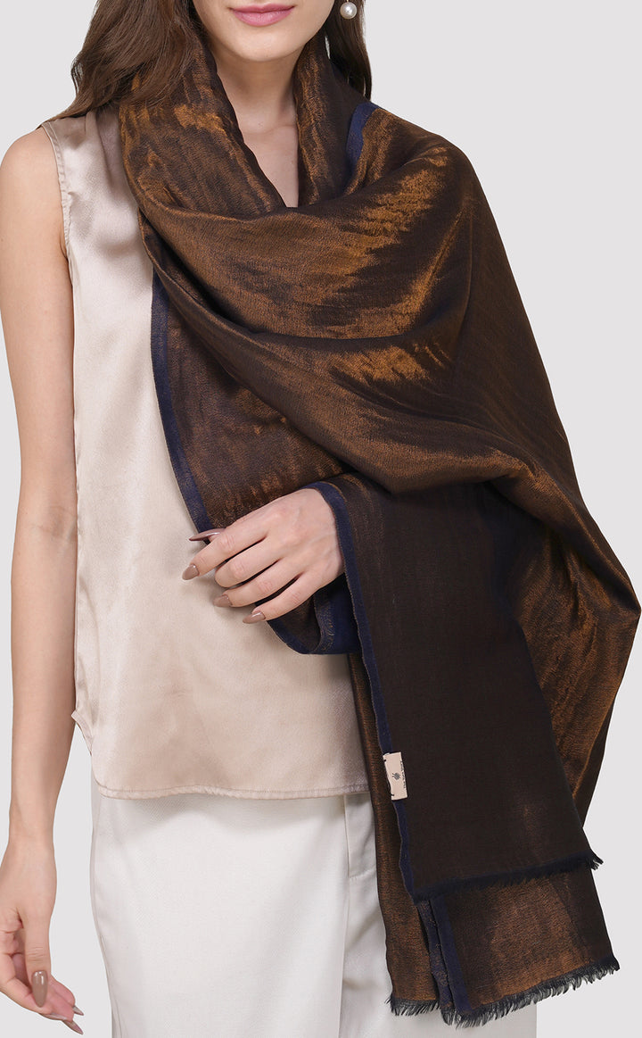 Zari Reversible Stole - Indigo