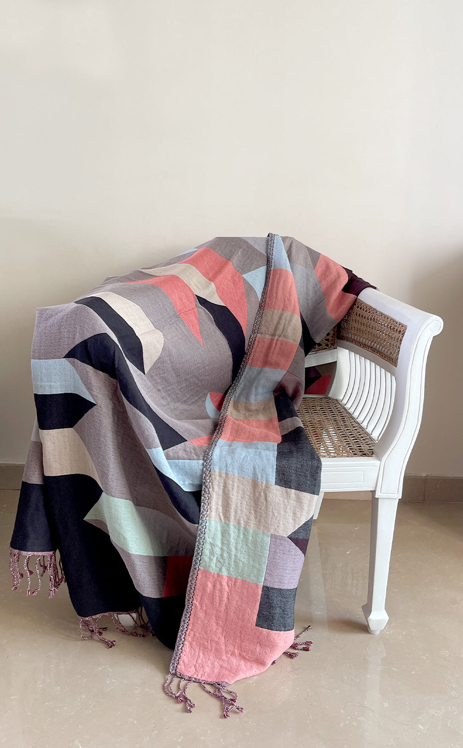 Black Geometric Throw