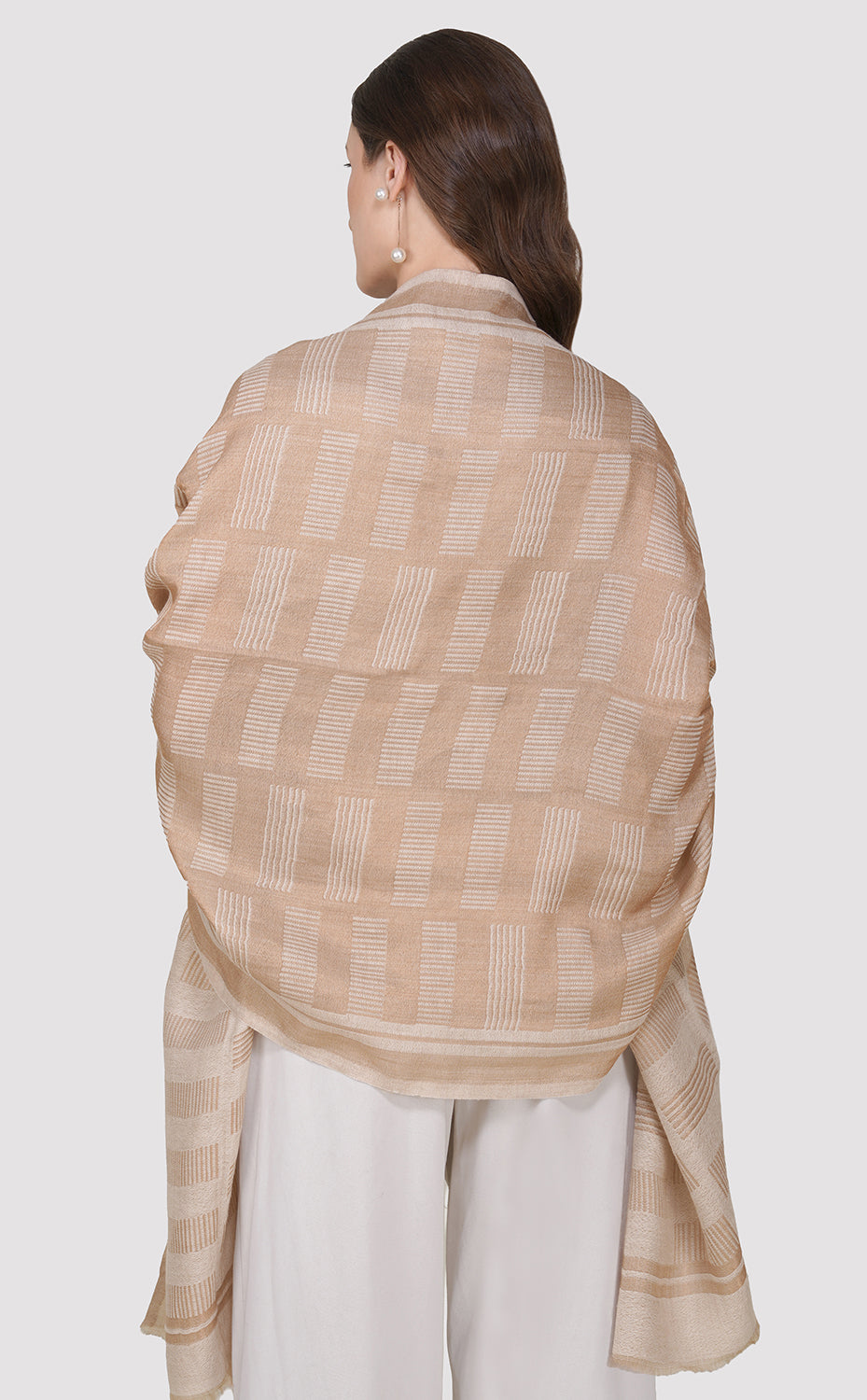Ivory Maze Zari Stole