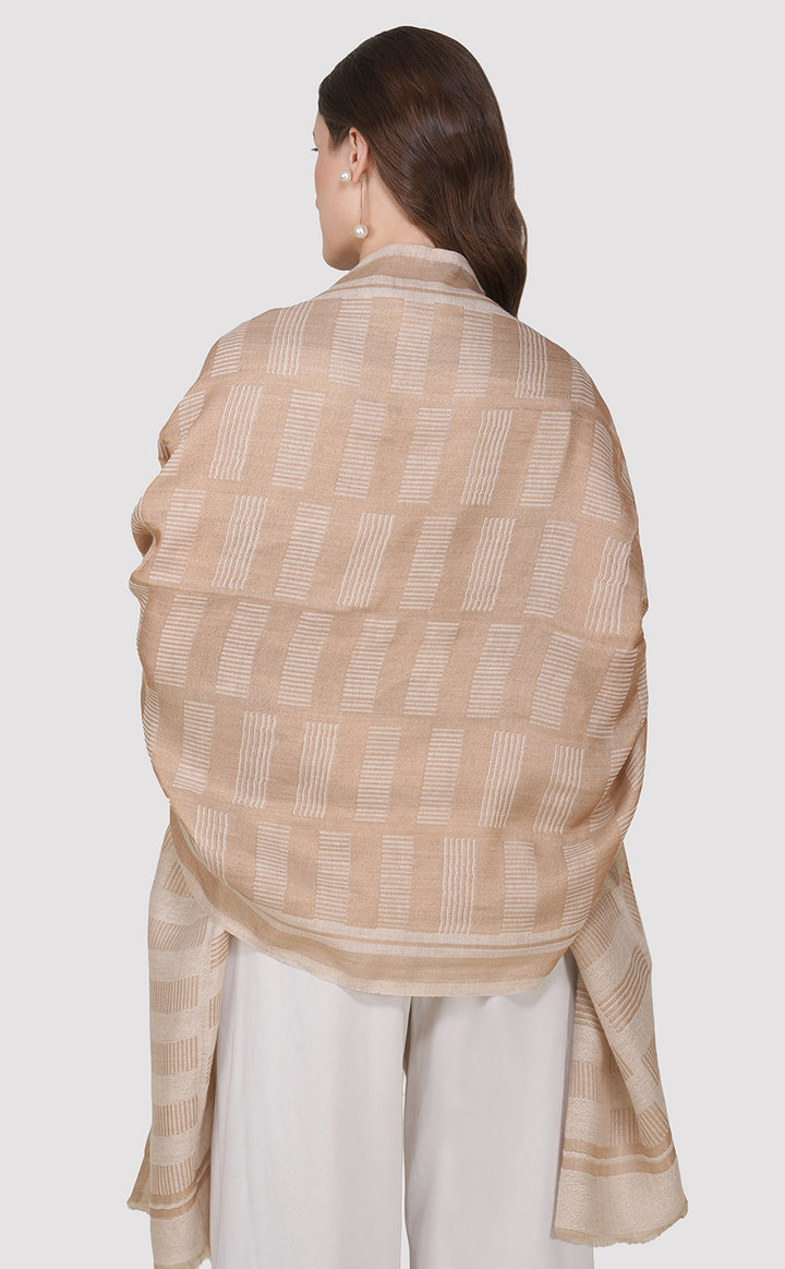 Ivory Maze Zari Stole