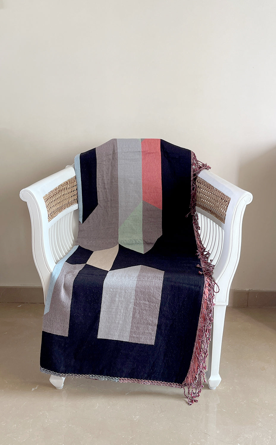 Black Geometric Throw
