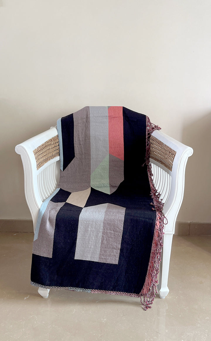 Black Geometric Throw