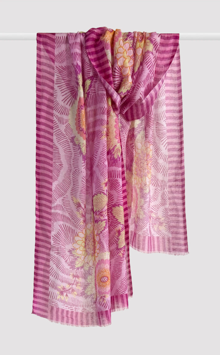 Oleander Floral Linen Modal Stole