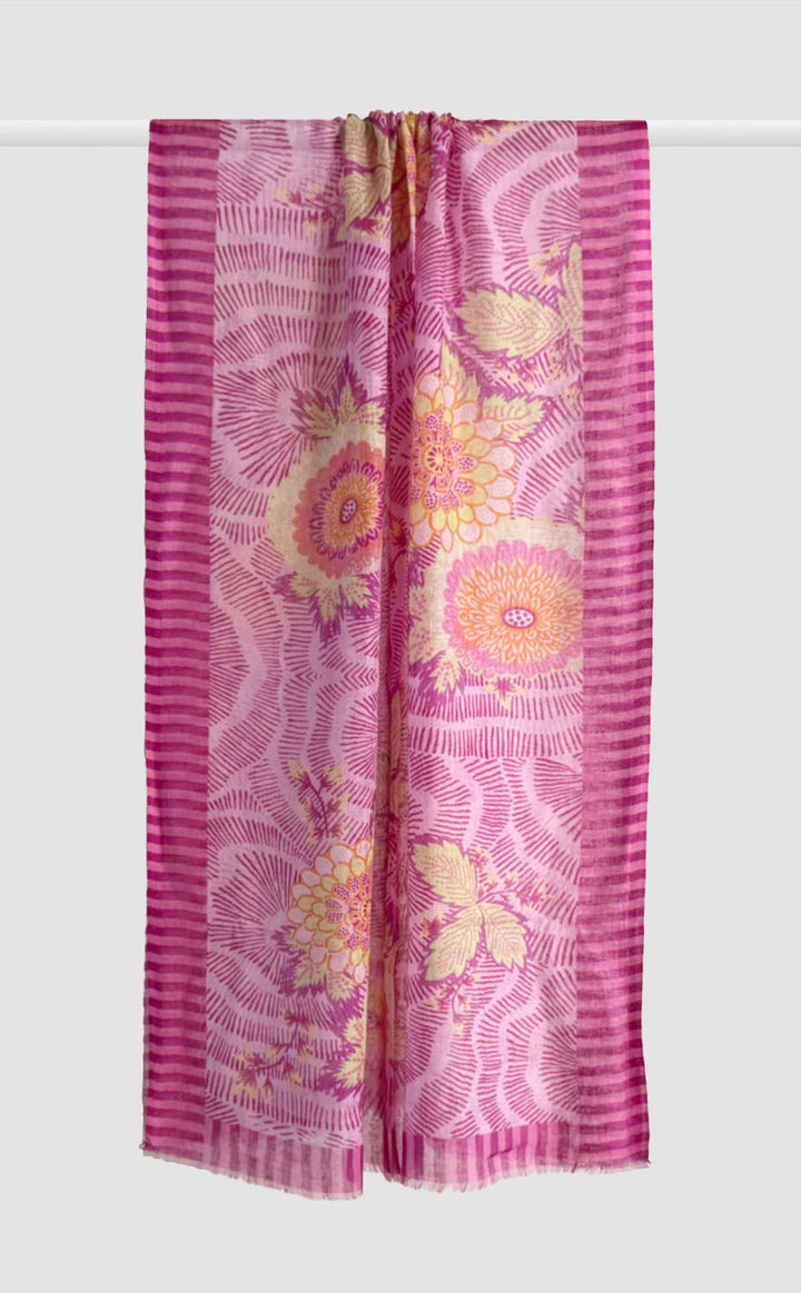Oleander Floral Linen Modal Stole