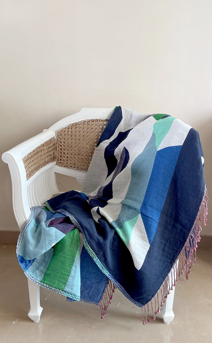 Blue Geometric Throw