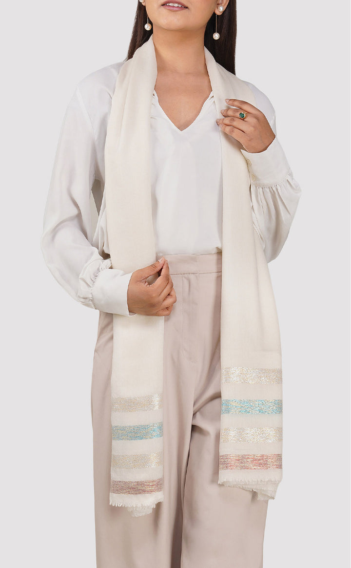 Multicolor Streak Zari Stole