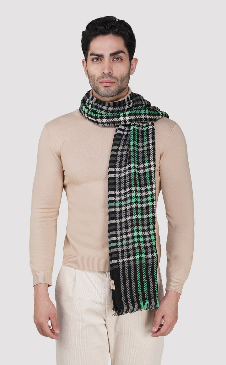 Ink Houndstooth Weave Merino Jacquard