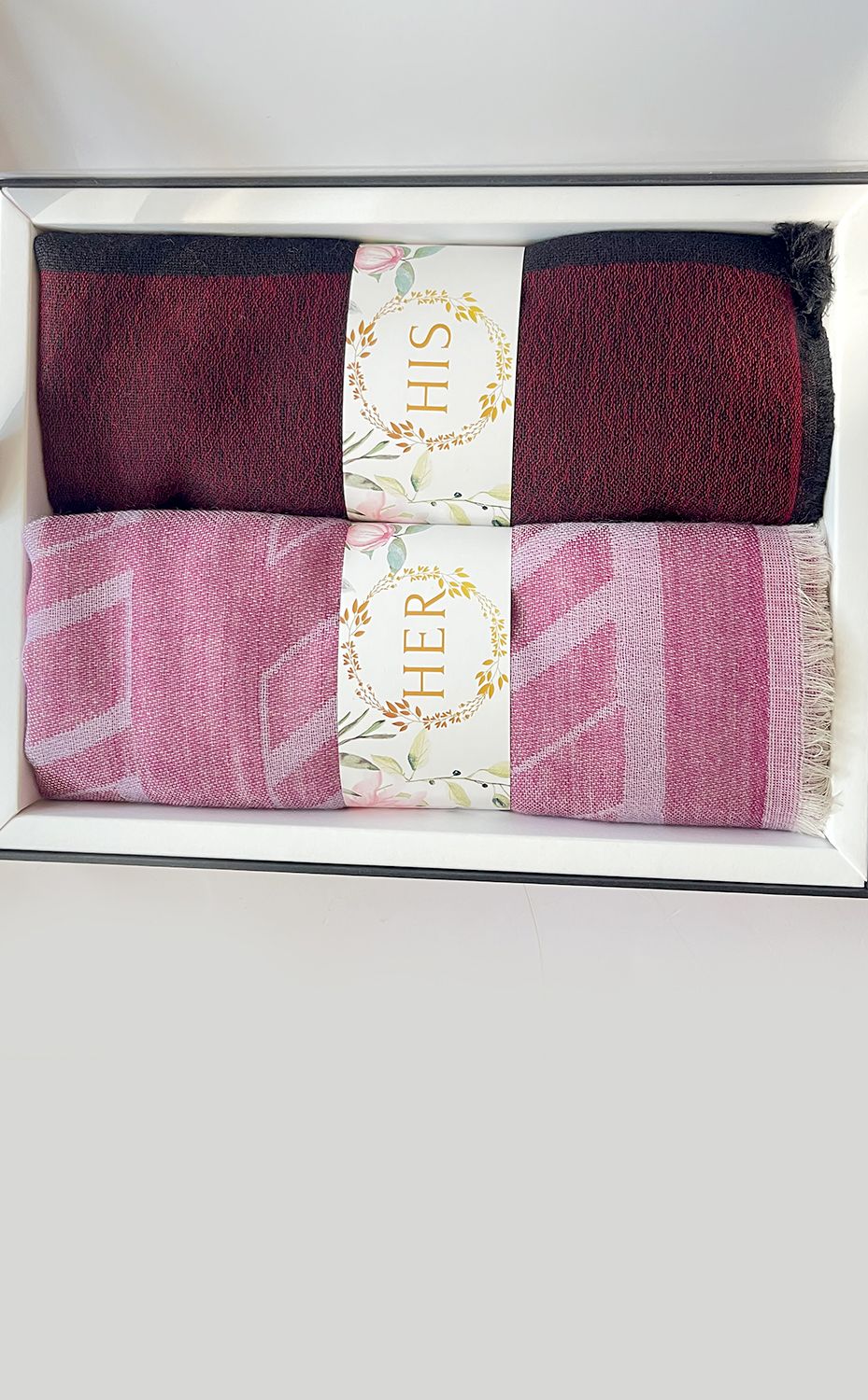 Maroon Rose His and Her Set