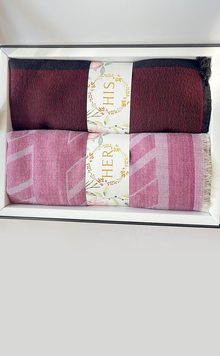 Maroon Rose His and Her Set