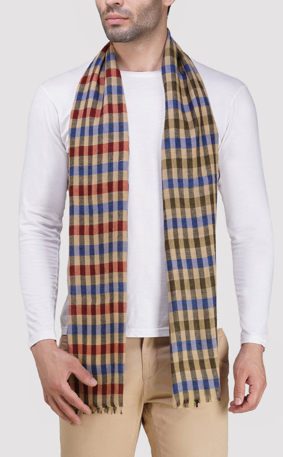 Khaki Plaid Muffler