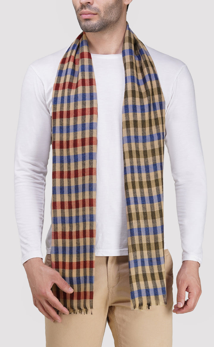 Khaki Plaid Muffler